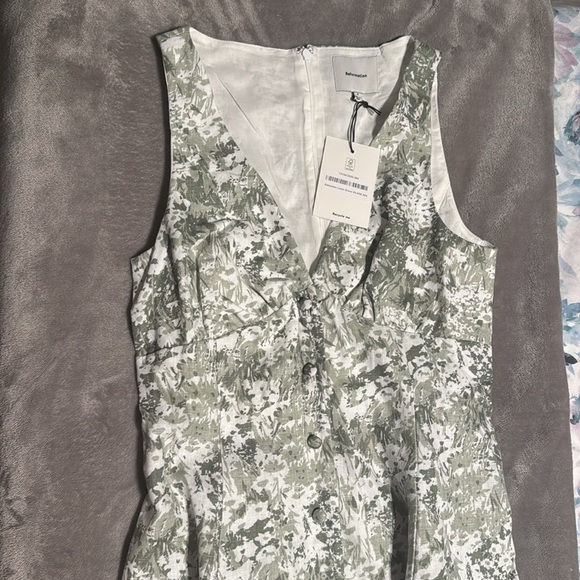 Reformation Sebastien Linen Dress Glade - Size 4 - Picture 5 of 6